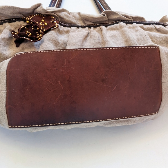 Vintage Moschino Structured Canvas and Leather Tote Bag - Picture 9 of 15